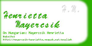 henrietta mayercsik business card